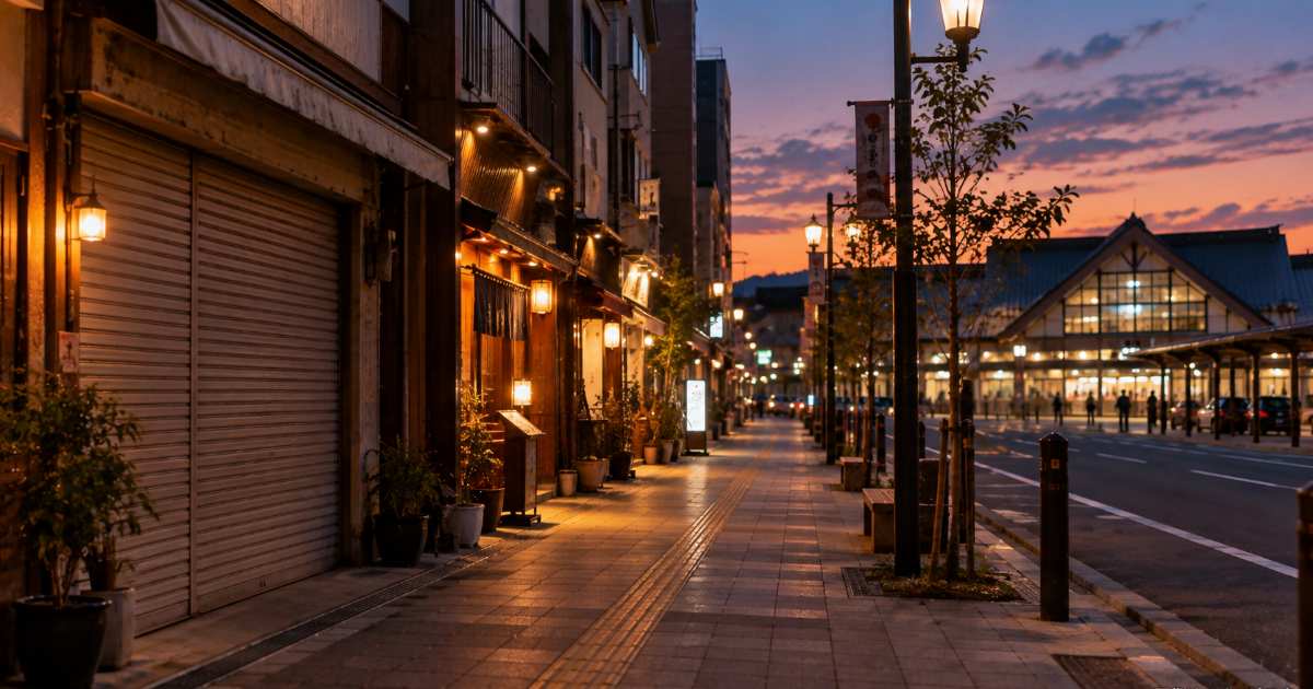 夕日が宍道湖の湖面に反射し嫁ヶ島がシルエットになる風景