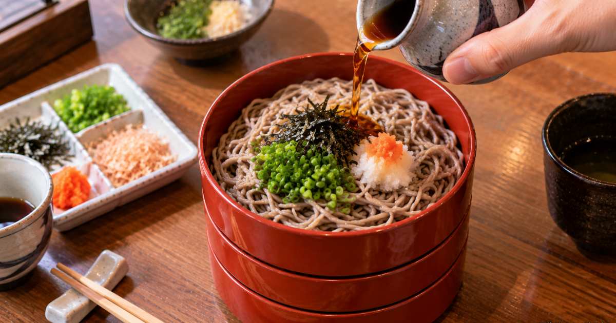 割子そばとしじみ汁、うずめ飯など島根を代表する郷土料理の盛り合わせ